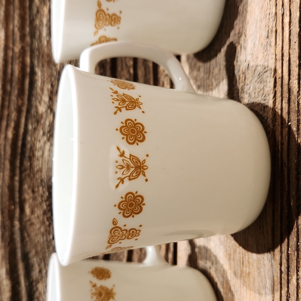Vintage Corning Butterfly Gold Pattern Coffee Cups (set of 3)